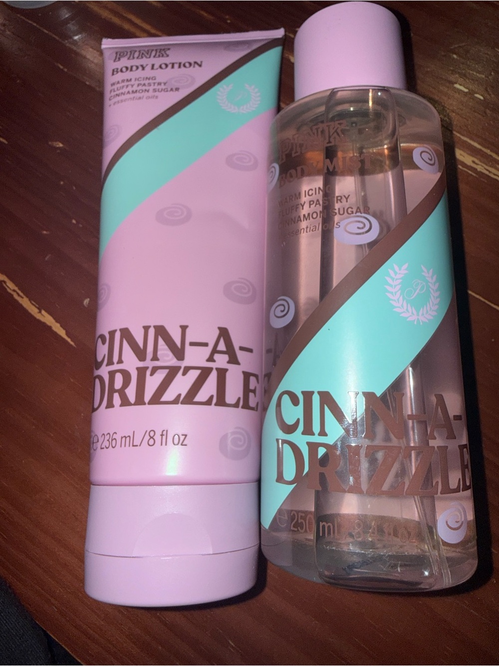 PINK Victoria's Secret Cinn-a-Drizzle Body Lotion & Mist — Pink & Teal